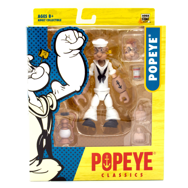 Hier ist die Actionfigur "Popeye White Sailor Suit" in der Frontansicht zu sehen.